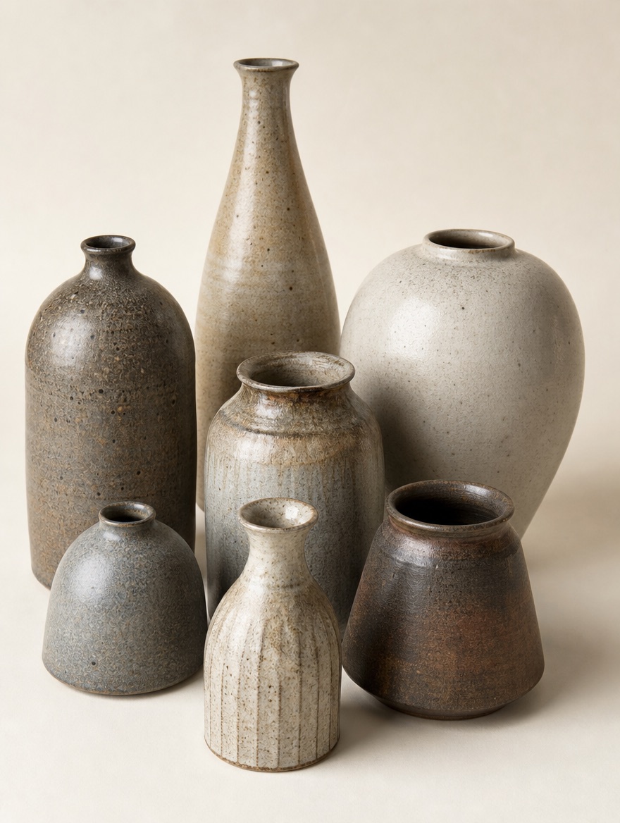 Group of Scandinavian studio pottery